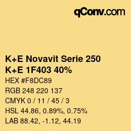 Color code: K+E Novavit Serie 250 - K+E 1F403 40% | qconv.com