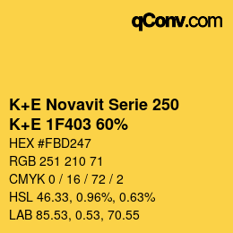 Código de color: K+E Novavit Serie 250 - K+E 1F403 60% | qconv.com