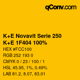 Farbcode: K+E Novavit Serie 250 - K+E 1F404 100% | qconv.com