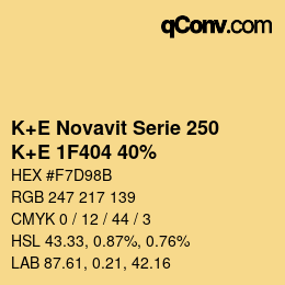 カラーコード: K+E Novavit Serie 250 - K+E 1F404 40% | qconv.com