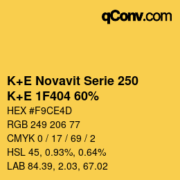 Farbcode: K+E Novavit Serie 250 - K+E 1F404 60% | qconv.com