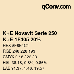 カラーコード: K+E Novavit Serie 250 - K+E 1F405 20% | qconv.com