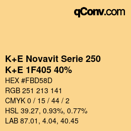 カラーコード: K+E Novavit Serie 250 - K+E 1F405 40% | qconv.com