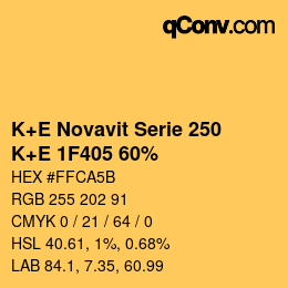 カラーコード: K+E Novavit Serie 250 - K+E 1F405 60% | qconv.com