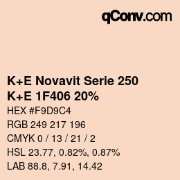 Farbcode: K+E Novavit Serie 250 - K+E 1F406 20% | qconv.com