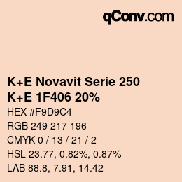Color code: K+E Novavit Serie 250 - K+E 1F406 20% | qconv.com
