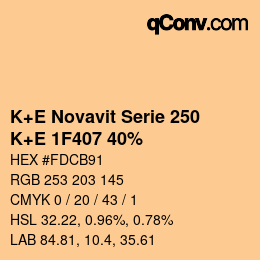 Farbcode: K+E Novavit Serie 250 - K+E 1F407 40% | qconv.com