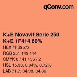カラーコード: K+E Novavit Serie 250 - K+E 1F414 60% | qconv.com
