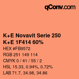 カラーコード: K+E Novavit Serie 250 - K+E 1F414 60% | qconv.com