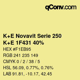 カラーコード: K+E Novavit Serie 250 - K+E 1F431 40% | qconv.com