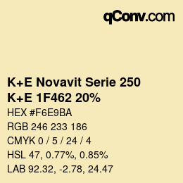 Farbcode: K+E Novavit Serie 250 - K+E 1F462 20% | qconv.com