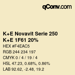 Color code: K+E Novavit Serie 250 - K+E 1F61 20% | qconv.com