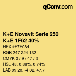 Color code: K+E Novavit Serie 250 - K+E 1F62 40% | qconv.com