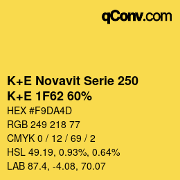 Farbcode: K+E Novavit Serie 250 - K+E 1F62 60% | qconv.com