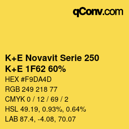 Color code: K+E Novavit Serie 250 - K+E 1F62 60% | qconv.com