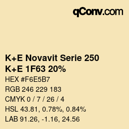 カラーコード: K+E Novavit Serie 250 - K+E 1F63 20% | qconv.com