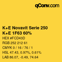 Código de color: K+E Novavit Serie 250 - K+E 1F63 60% | qconv.com