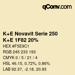 Color code: K+E Novavit Serie 250 - K+E 1F82 20% | qconv.com