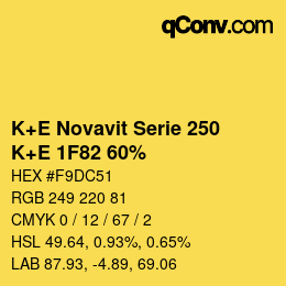 カラーコード: K+E Novavit Serie 250 - K+E 1F82 60% | qconv.com