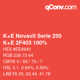 Farbcode: K+E Novavit Serie 250 - K+E 2F403 100% | qconv.com