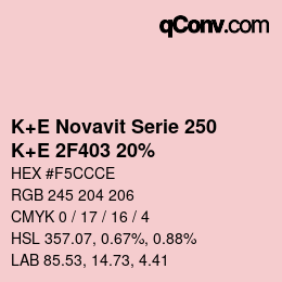 Farbcode: K+E Novavit Serie 250 - K+E 2F403 20% | qconv.com