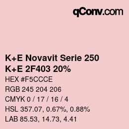 Color code: K+E Novavit Serie 250 - K+E 2F403 20% | qconv.com