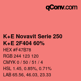 Color code: K+E Novavit Serie 250 - K+E 2F404 60% | qconv.com