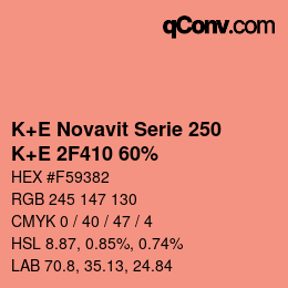 Farbcode: K+E Novavit Serie 250 - K+E 2F410 60% | qconv.com