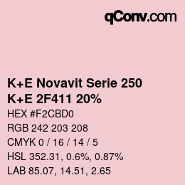 Color code: K+E Novavit Serie 250 - K+E 2F411 20% | qconv.com