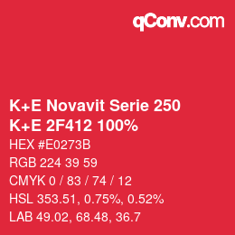 Color code: K+E Novavit Serie 250 - K+E 2F412 100% | qconv.com