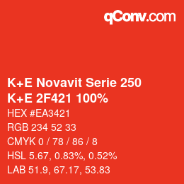 Color code: K+E Novavit Serie 250 - K+E 2F421 100% | qconv.com