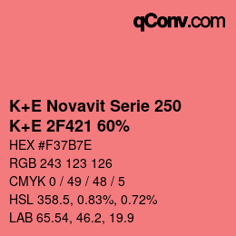 Farbcode: K+E Novavit Serie 250 - K+E 2F421 60% | qconv.com