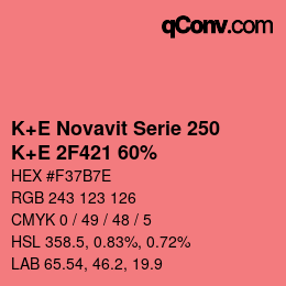 Farbcode: K+E Novavit Serie 250 - K+E 2F421 60% | qconv.com