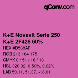 Farbcode: K+E Novavit Serie 250 - K+E 2F428 60% | qconv.com