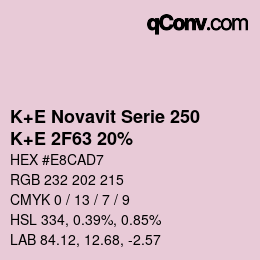 Farbcode: K+E Novavit Serie 250 - K+E 2F63 20% | qconv.com