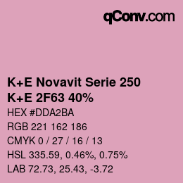 カラーコード: K+E Novavit Serie 250 - K+E 2F63 40% | qconv.com