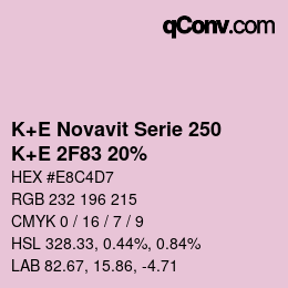 カラーコード: K+E Novavit Serie 250 - K+E 2F83 20% | qconv.com