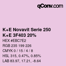 Color code: K+E Novavit Serie 250 - K+E 3F403 20% | qconv.com