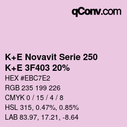 カラーコード: K+E Novavit Serie 250 - K+E 3F403 20% | qconv.com