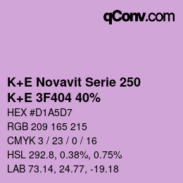 Farbcode: K+E Novavit Serie 250 - K+E 3F404 40% | qconv.com