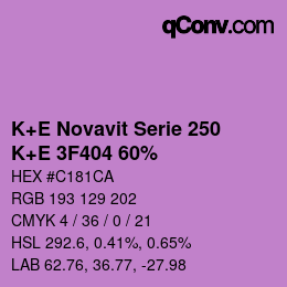 Código de color: K+E Novavit Serie 250 - K+E 3F404 60% | qconv.com