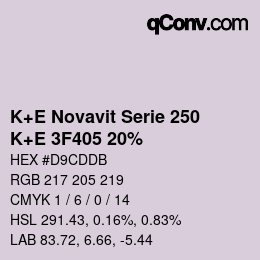 カラーコード: K+E Novavit Serie 250 - K+E 3F405 20% | qconv.com