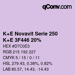 Farbcode: K+E Novavit Serie 250 - K+E 3F446 20% | qconv.com