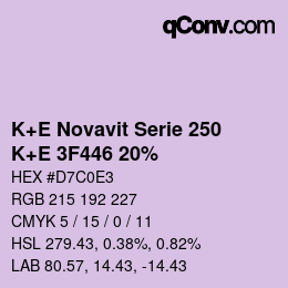 Color code: K+E Novavit Serie 250 - K+E 3F446 20% | qconv.com