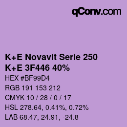 カラーコード: K+E Novavit Serie 250 - K+E 3F446 40% | qconv.com