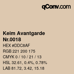 カラーコード: Keim Avantgarde - Nr.0018 | qconv.com