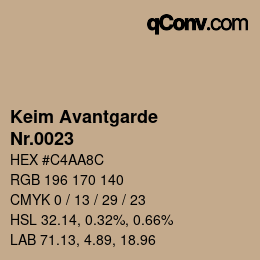 颜色代码: Keim Avantgarde - Nr.0023 | qconv.com