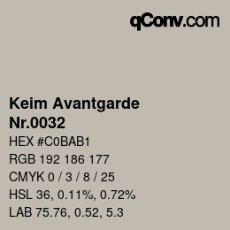 颜色代码: Keim Avantgarde - Nr.0032 | qconv.com