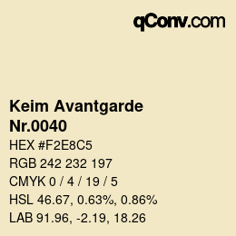 颜色代码: Keim Avantgarde - Nr.0040 | qconv.com