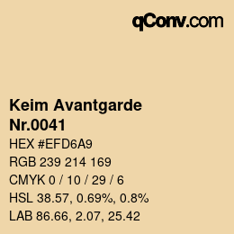 颜色代码: Keim Avantgarde - Nr.0041 | qconv.com
